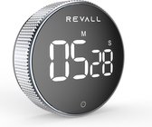 REVALL Minuterie de REVALL numérique - Minuterie - Magnétique - Affichage LED - Bouton rotatif pratique - Zwart - Piles incluses