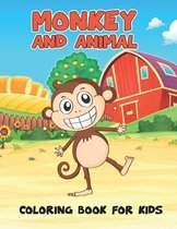 Monkey And Animal Coloring Book For Kids