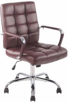 Bureaustoel - Bureaustoel voor volwassenen - Design - In hoogte verstelbaar - Kunstleer - Rood - 59x49x91 cm