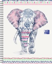 Oxford Boho Chic - bloc-notes - A4 + - damier - 120 pages - cahier relié - éléphant