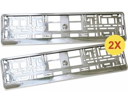 Kentekenplaat houder 52 X 11 Cm kunststof Chrome look (2 STUKS !)