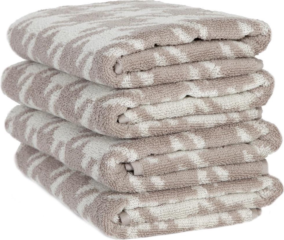 Volumevoordeel! Set 6 Handdoeken Essenza, 'Audrey', Beige/Wit, 100x50cm |  bol.com