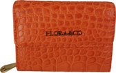 Portemonnee zip-around met flap Croco Flora & Co oranje