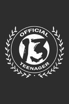 Official 13 Teenager: 13 Teenager Notebook 6x9 Blank Lined Journal Gift