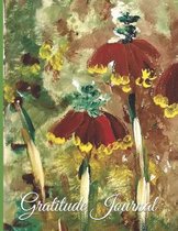 Gratitude Journal - Unusual Brown and Green Flower Acrylic Painting