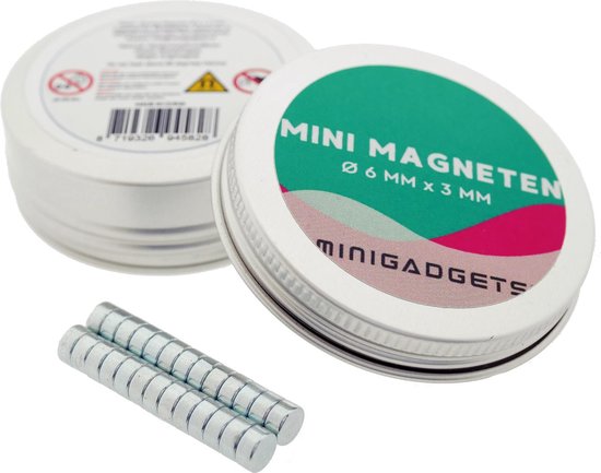 Super sterke magneten - 6 x 3 mm (50-stuks) - Rond - Neodymium - Koelkast magneten - Whiteboard magneten - Klein - Ronde - 6x3mm - Minigadgets