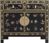 Fine Asianliving Chinese Kast Zwart Vlinders Handbeschilderd - Orientique Collectie B90xD40xH80cm Chinese Meubels Oosterse Kast