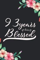 Blessed 93rd Birthday Journal: Lined Journal / Notebook - Cute 93 yr Old Gift for Her - Fun And Practical Alternative to a Card - 93rd Birthday Gifts