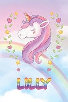 Lilly: Lilly Unicorn Notebook Rainbow Journal 6x9 Personalized Customized Gift For Someones Surname Or First Name is Lilly
