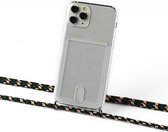 Samsung S8 silicone hoesje transparant met koord met koord army camouflage