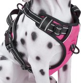 Frenkiez Reflective No Pull Dog Harness, L, pink