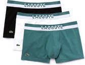 Lacoste Heren 3-pack Trunk - Groen/Wit/Zwart - Maat XS