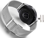 22mm Milanees Bandje Zilver kleurig voor Samsung, LG, Seiko, Asus, Pebble, Huawei, Cookoo, Vostok en Vector - toggleslot – Milanese RVS Armband Silver Colored - Gear S3 - Zenwatch