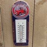 Thermometer Tuin Metaal Old Guys Rule Pick Up Shabby Vintage