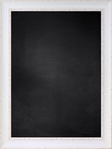 Zwart Krijtbord met Polystyrene Lijst - Creme Wit - 71 x 91 cm - Lijstbreedte: 55 mm - Diep