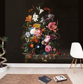 Fotobehang Bloemen Stil Leven - Vinyl behang - linnenlook - 400 x 265 cm