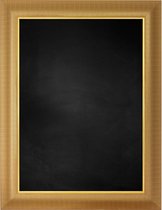 Zwart Krijtbord met Polystyrene Lijst - Goud - 44 x 54 cm - Lijstbreedte: 70 mm - Gestreept