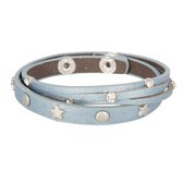 Juleeze Armband Dames Blauw Kunstleer Rond Armbandjes Sieraden Dames