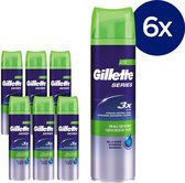 Gillette - Scheergel - Sensitive Gevoelige huid - 6 x 200 ML - Voordeelverpakking