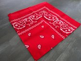 Bandana Paisley rood - 100% katoen - boeren zakdoek - red - Cotton - zakdoek - hoofdband - sjaaltje - accessoire - carnaval