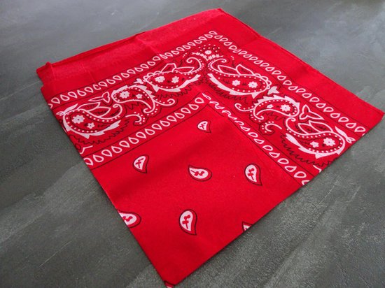 Bandana Paisley rood - 100% katoen - boeren zakdoek - red - Cotton -  zakdoek -... | bol.com