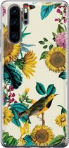 Huawei P30 Pro hoesje siliconen - Zonnebloemen / Bloemen | Huawei P30 Pro case | geel | TPU backcover transparant