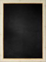 Zwart Krijtbord met Polystyrene Lijst - Creme Wit / Goud - 69 x 89 cm - Lijstbreedte: 45 mm - Tweekleurig