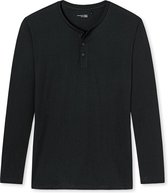 Schiesser M&R Heren lange mouw Pyjamashirt - Zwart - Maat M