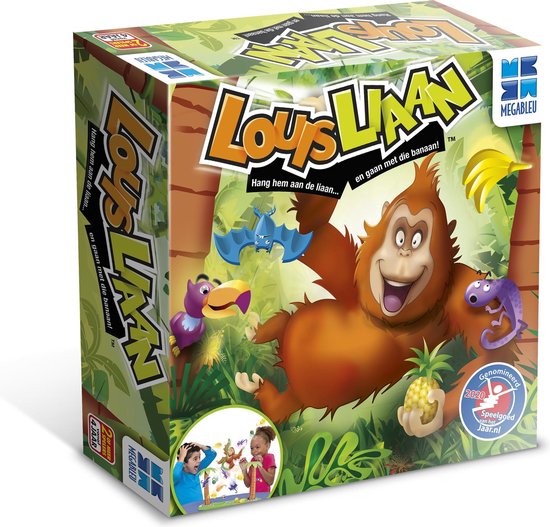 Gezelschapsspel: Louis Liaan - Actiespel - Spelletjes voor Kinderen - Met Slingerende Aap, uitgegeven door Megableu