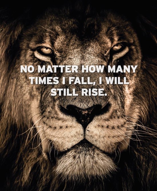 Peinture sur toile - Citation de motivation Lion II - 60 x 90 cm - PosterGuru