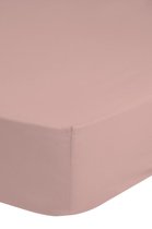 Hoogwaardige Katoen/Satijn Lits-jumeuax Hoeslaken Roze | 160x200 | Heelijk Zacht En Luxe | Subtiele Glans