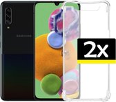 Hoesje Geschikt voor Samsung A90 Hoesje Shockproof Case Siliconen - Hoes Geschikt voor Samsung Galaxy A90 Hoes Cover Siliconen - Transparant - 2 Stuks