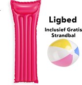 Ligbed zwembad - Roze - Inclusief Gratis Strandbal - Luchtbed Zwembad - Luchtmatras - Zwembad Speelgoed - Zwembad - Opblaasbaar Speelgoed - Zwembad Matras