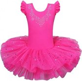 Balletpakje met Tutu roze hotpink Sparkle Style - Ballet - maat 92-98 prinsessen tutu verkleed jurk meisje