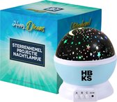 HBKS Happy Dreams Sterren Projector - Galaxy Projectie - Star Light - Sterrenhemel Snoezellamp - Slaaptrainer Baby - Nachtlampje Kinderen - Speelgoed Jongens en Meisjes - Projectorlampen - Ba