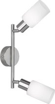 LED Plafondlamp - Plafondverlichting - Trion Smast - E14 Fitting - 2-lichts - Rechthoek - Mat Nikkel - Aluminium - BES LED