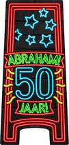 Abraham Warning Sign 50 jaar Neon 62,5cm