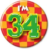 I'm 34 Button 34 Jaar 5,5cm