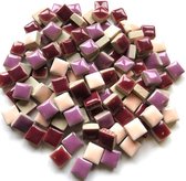 Mozaïeksteentjes Mini squares keramiek - mix wilde bloemen; 500 gram
