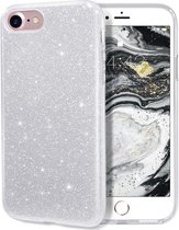 iPhone case Zilver Glitter voor iPhone 7+/iPhone 8+ - iphone 7 plus hoesje - iphone 8 plus hoesje - beschermhoes