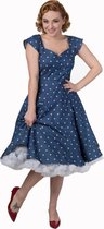 Banned Apparel Sweet Treat blue dotted dress LARGE