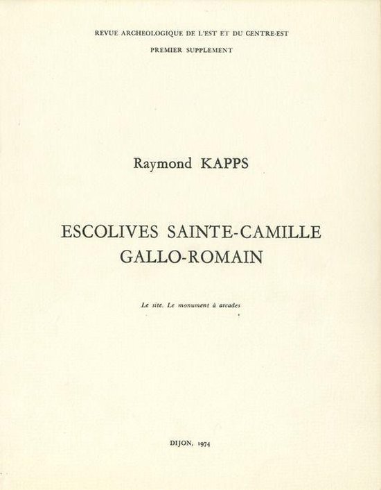 Suppléments à la Revue archéologique de l’Est - Escoliv ... - cover
