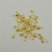 mini veiligheidsspelden goud - 18 mm - spelden goudkleurig klein - 30 stuks - geschikt voor rugnummer of mondkapjes
