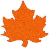 Herfstblad vilt onderzetters - Oranje - 6 stuks - 10 x 10 cm - Tafeldecoratie - Glas onderzetter - Cadeau - Woondecoratie - Woonkamer - Tafelbescherming - Onderzetters Voor Glazen
