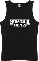 Zwarte Tanktop sportshirt Size L met Wit logo "Stranger Things"