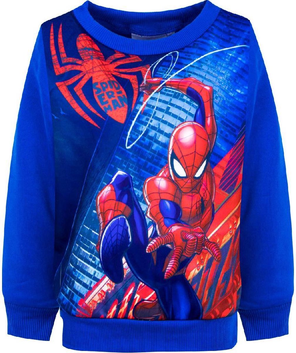 Spiderman sweater blauw maat 116 bol