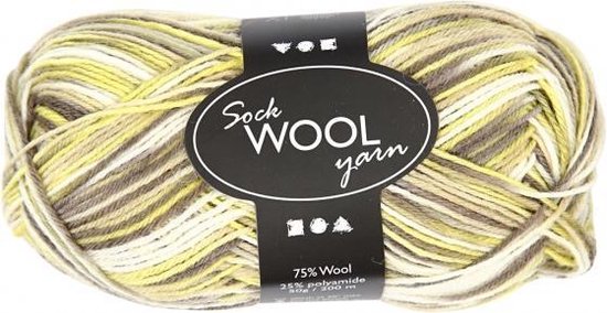 Sokkengaren L: 200 M groen/bruin Harmonie 50gr