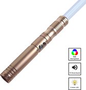 Professionele Lightsaber - RGB 11 Kleuren en Geluid - Lightsaber - Lichtzwaard - Laser Zwaard - Aluminium Handvat - 114 CM - Goud