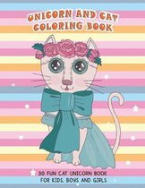 Unicorn and Cat coloring book