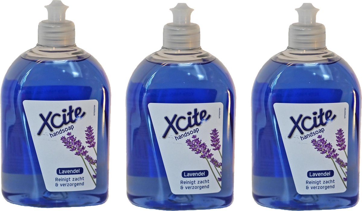 Xcite handzeep lavendel - zacht & verzorgend - 3 x 500 ml